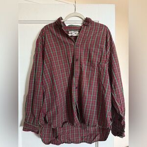 Urban Outfitters Red and Green Plaid Casual Button Down Shirt